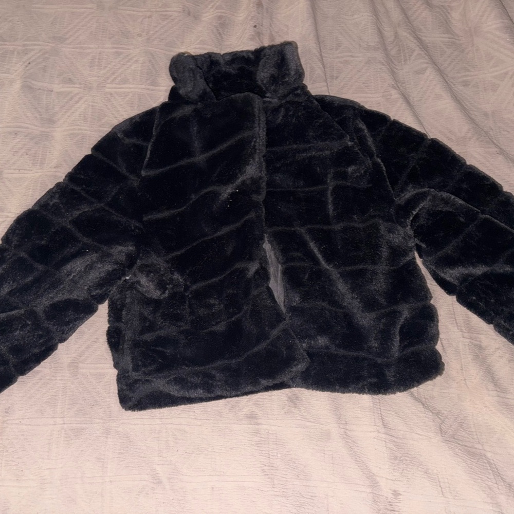 Ci Sono Kids Black Faux Fur Puffer Jacket